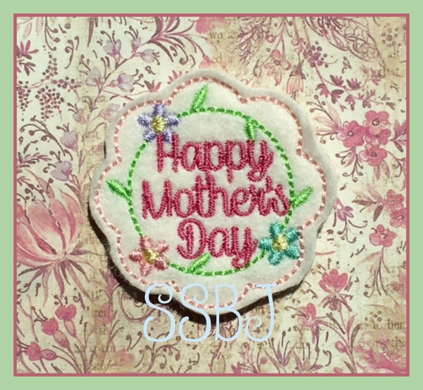 SSBJ Happy Mothers Day Scallop Embroidery File