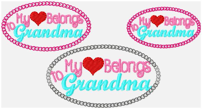 My Heart Belongs to Grandma Embroidery File