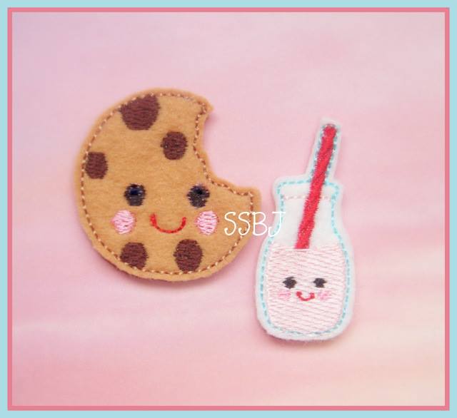 Smiley Cookie and Milk Embroidery File